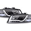 Scheinwerfer Set Daylight LED TFL-Optik Audi A4 Typ 8E  01-04 schwarz für Rechtslenker