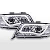 Scheinwerfer Set Daylight LED TFL-Optik Audi A6 Typ 4B  01-04 chrom für Rechtslenker
