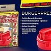 Burgerpresse Hackfleischpresse - perfekte Burger in Sekunden - spülmaschinengeeignet Ø 12 cm, rot 