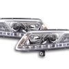 Scheinwerfer Set Daylight LED TFL-Optik Audi A6 Typ 4F  04-08 chrom für Rechtslenker