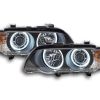 Scheinwerfer Set Xenon Angel Eyes LED BMW X5 E53  00-03 schwarz