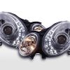 Scheinwerfer Set Daylight LED TFL-Optik Mercedes E-Klasse 211  02-06 chrom