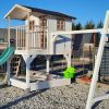 Holz Spielhaus Stelzen Kinder Sandkasten Schaukel Konstruktion