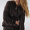 Velvet zip up hoodie Black Coffee Gr:XL