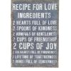 Bild Wandbild mit Spruch "Recipe for love..." Keilrahmenbild Jute Vintage ca. 50x70cm